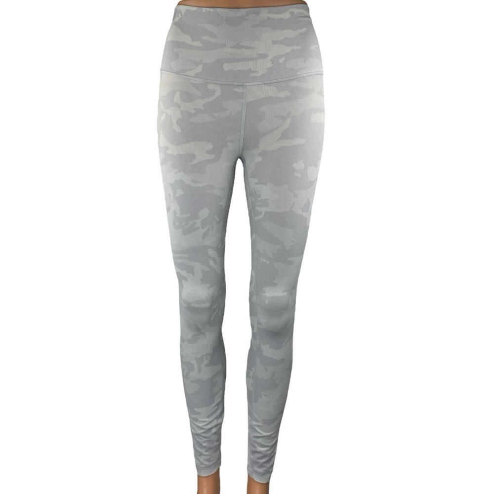 Lululemon Wunder Under Gray Camo Camouflage Skinny Activewear Leggings Pants 4